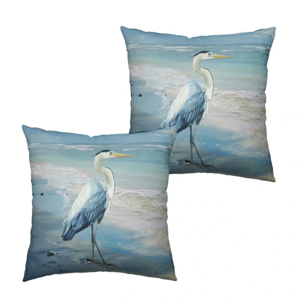 Blue Heron Linen Accent Pillow Covers-Set of 2